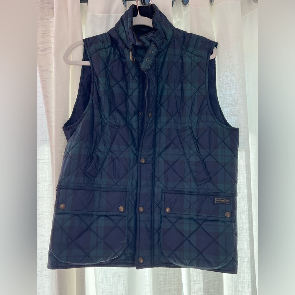 Men’s Ralph Lauren POLO Green and Blue Zip Up Vest with Pockets